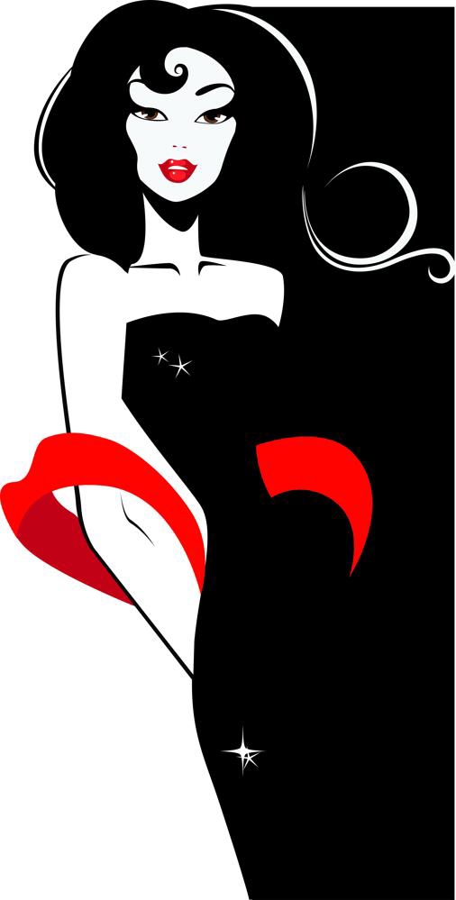 طرح وکتور کلیپ آرت زنان شیک پوش مناسب برای استفاده در دستگاه های cnc چوب و cnc لیزر - classy women clipart vector cdr file