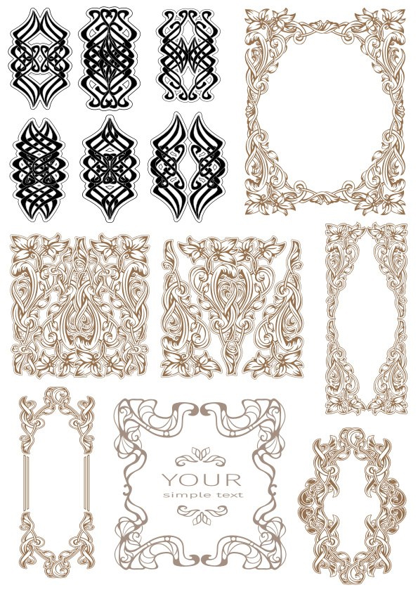 طرح سبک آرت نوو مناسب برای استفاده در دستگاه های cnc چوب و cnc لیزر - art nouveau cdr file