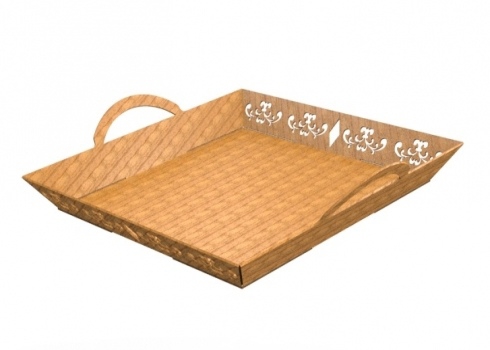 طرح سینی با فرمت dwg مناسب برای استفاده در دستگاه های cnc چوب و cnc لیزر - laser cut tray dwg file