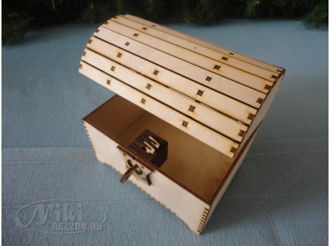 طرح جعبه جواهرات با کلید مناسب برای استفاده در دستگاه های cnc چوب و cnc لیزر - jewelry box with key laser cutting cdr file