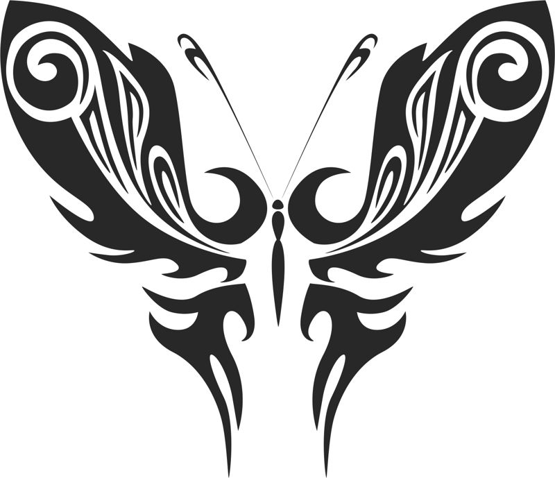 طرح فایل وکتور طرح پروانه قبیله ای و حجم 50 مگابایت مناسب برای استفاده در دستگاه های cnc چوب و cnc لیزر - tribal butterfly vector art 50 dxf file