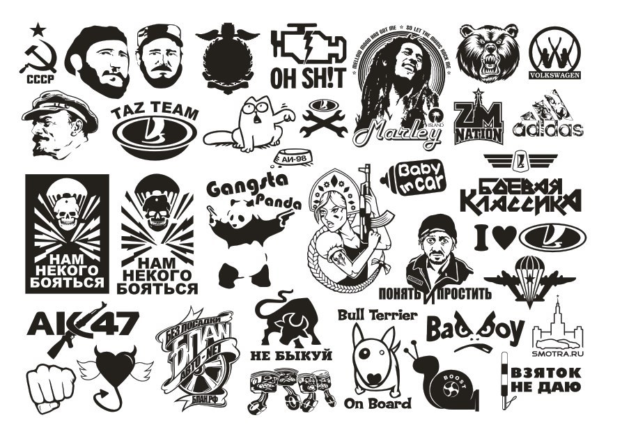 طرح وکتور برچسب‌های ماشین کلیپ‌آرت مناسب برای استفاده در دستگاه های cnc چوب و cnc لیزر - vector clipart car stickers cdr file