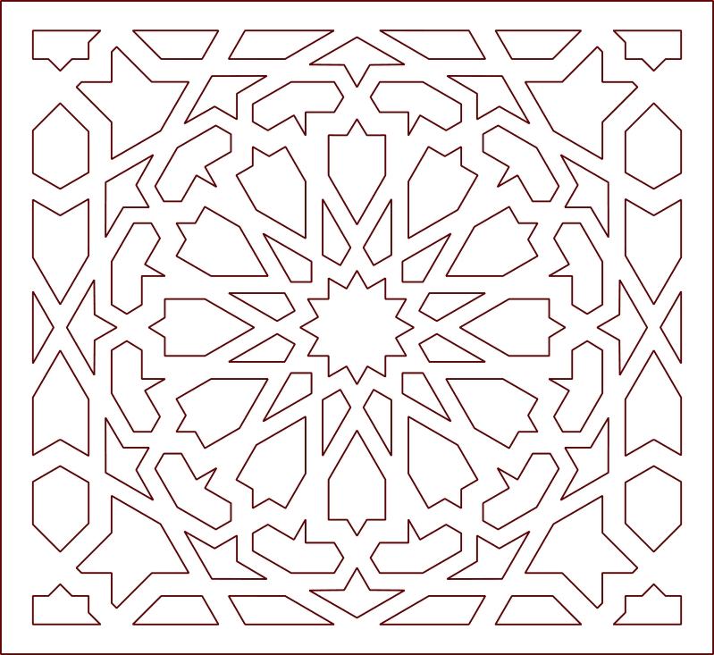 طرح و الگوی طراحی هنری عربی مناسب برای استفاده در دستگاه های cnc چوب و cnc لیزر - arabic art design pattern dxf file