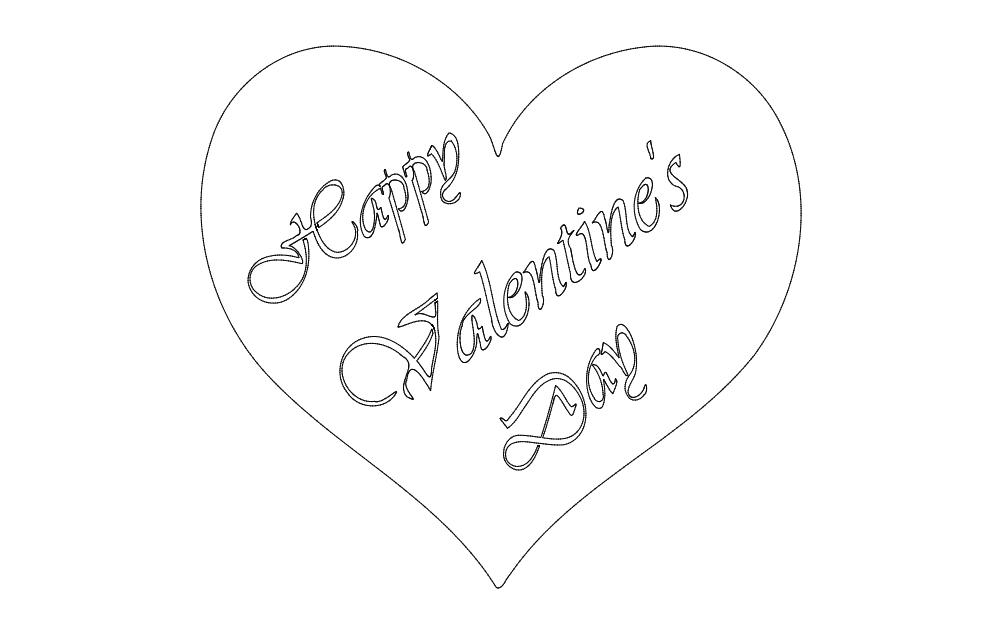 طرح ولنتاین مناسب برای استفاده در دستگاه های cnc چوب و cnc لیزر - valentine dxf file