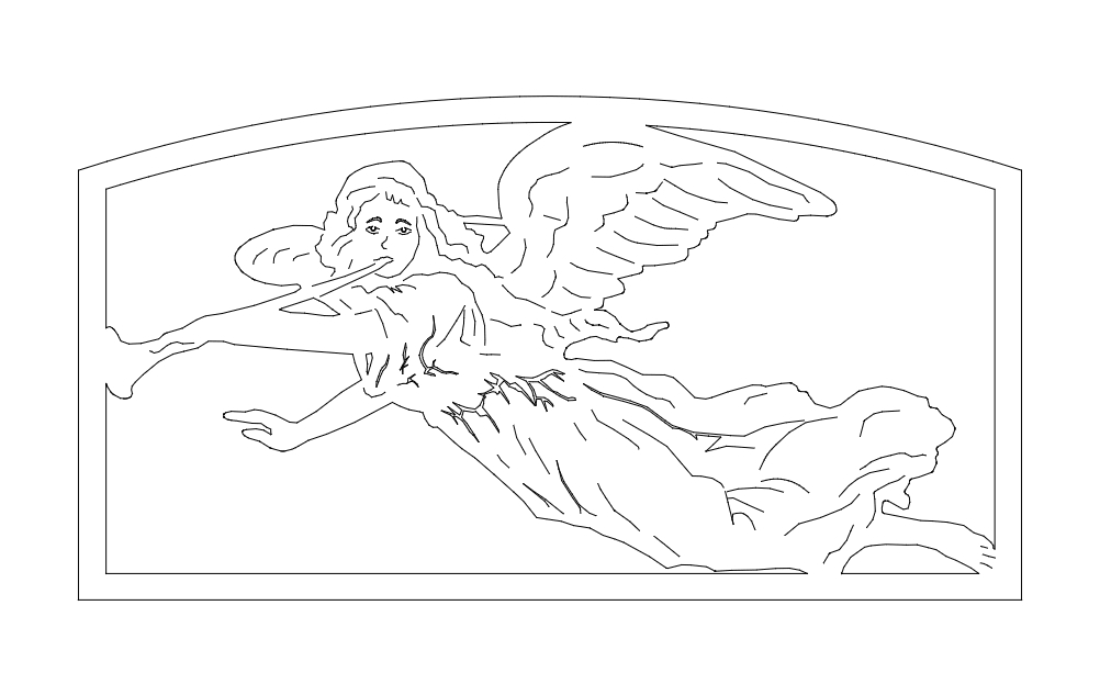 طرح شیپور فرشته مناسب برای استفاده در دستگاه های cnc چوب و cnc لیزر - angel trumpet dxf file