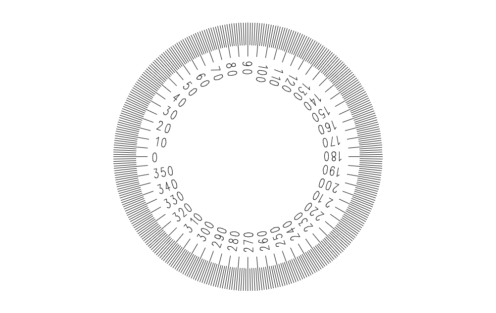 طرح نقاله مناسب برای استفاده در دستگاه های cnc چوب و cnc لیزر - protractor dxf file