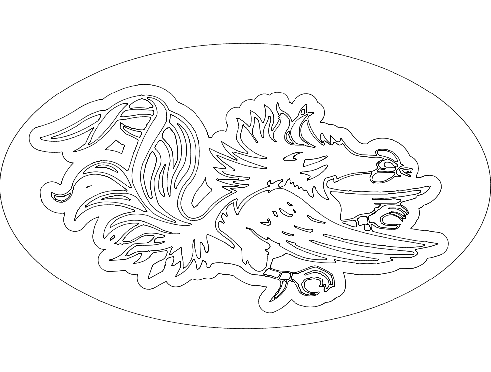 طرح گیم‌کاک مناسب برای استفاده در دستگاه های cnc چوب و cnc لیزر - gamecock dxf file