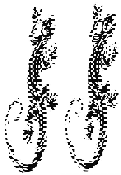 طرح خالکوبی مارمولک مناسب برای استفاده در دستگاه های cnc چوب و cnc لیزر - lizard tattoo designs dxf file