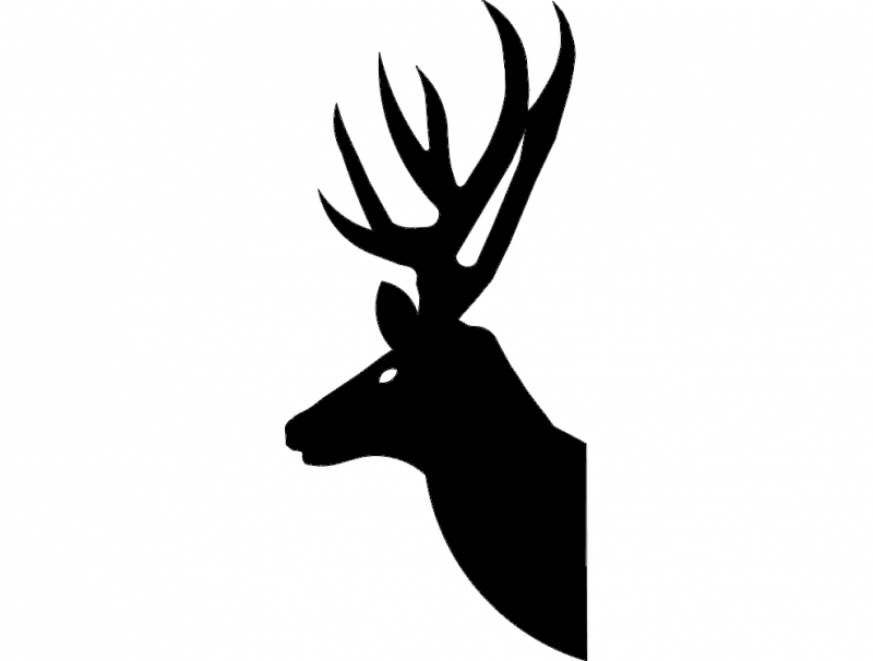 طرح سر گوزن ۲ مناسب برای استفاده در دستگاه های cnc چوب و cnc لیزر - deer head 2 dxf file