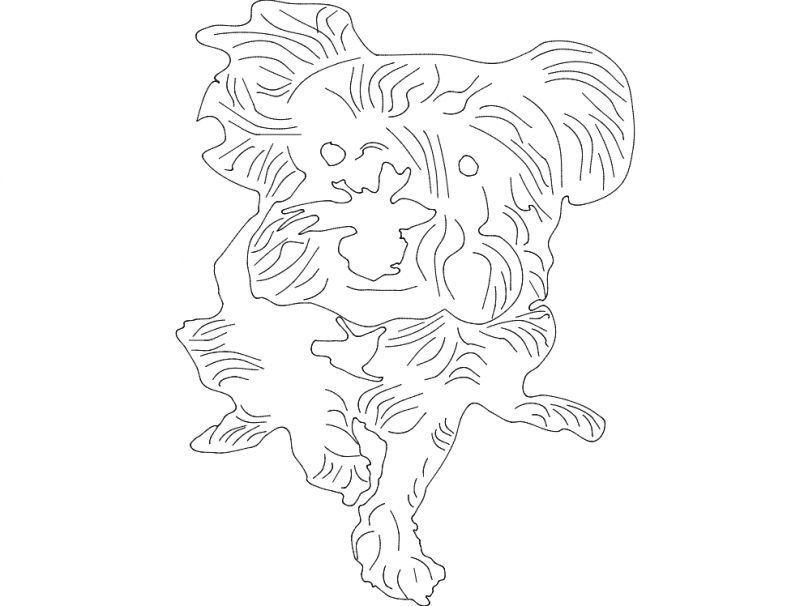 طرح نقاشی خطی سگ مناسب برای استفاده در دستگاه های cnc چوب و cnc لیزر - dog line art dxf file