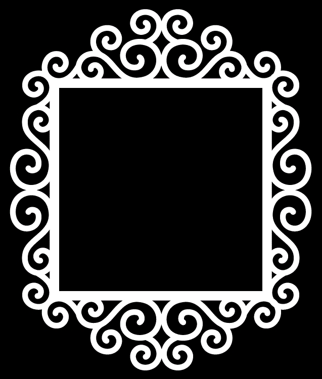 طرح قاب چرخشی شماره ۴ پرنده مناسب برای استفاده در دستگاه های cnc چوب و cnc لیزر - swirly frame 4 by bird dxf file