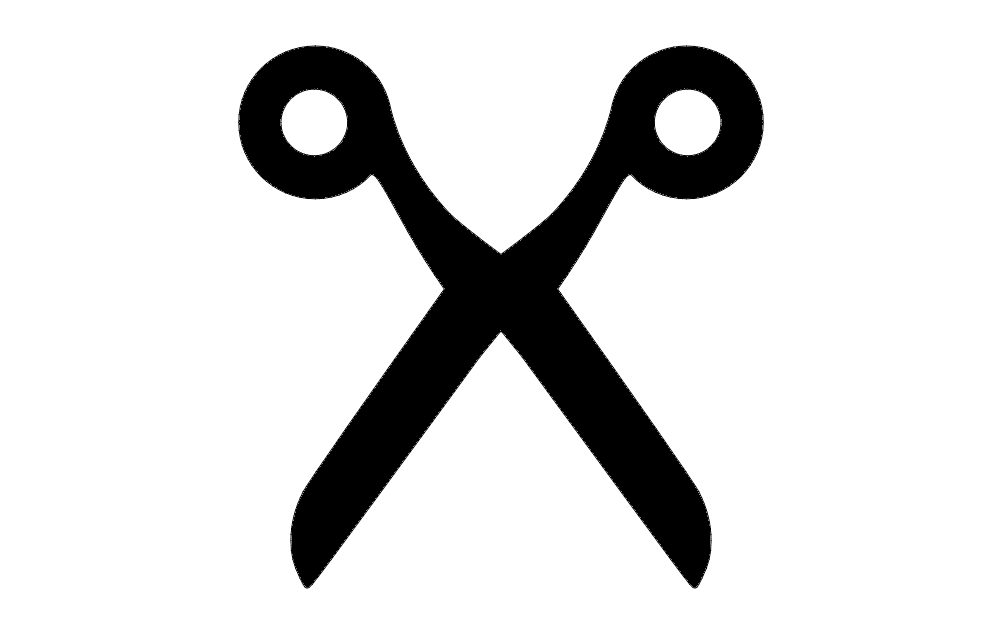 طرح شبح قیچی مناسب برای استفاده در دستگاه های cnc چوب و cnc لیزر - scissor silhouette dxf file