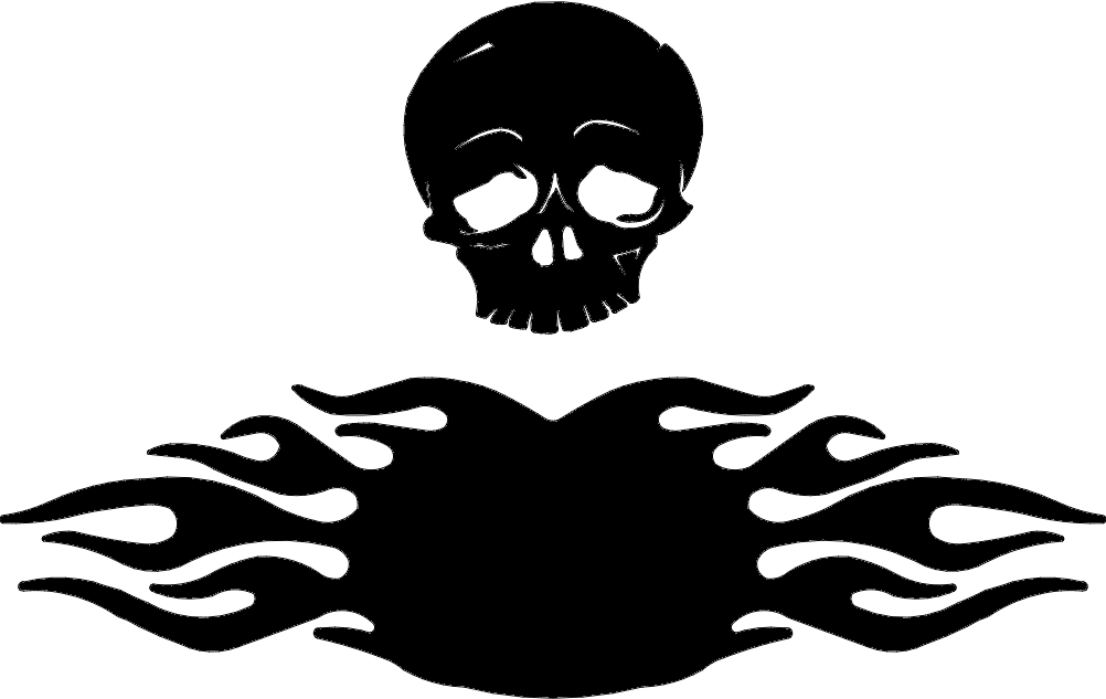 طرح سه بعدی جمجمه با شعله های آتش مناسب برای استفاده در دستگاه های cnc چوب و cnc لیزر - skull with flames 3d dxf file