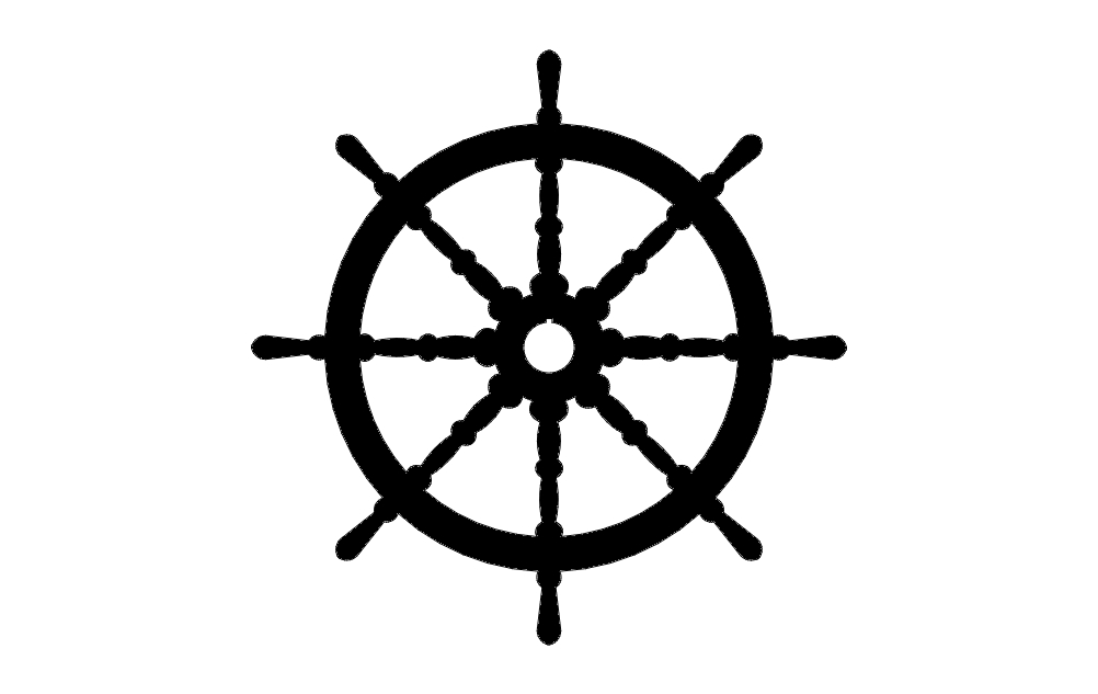 طرح چرخ کشتی مناسب برای استفاده در دستگاه های cnc چوب و cnc لیزر - ships wheel dxf file