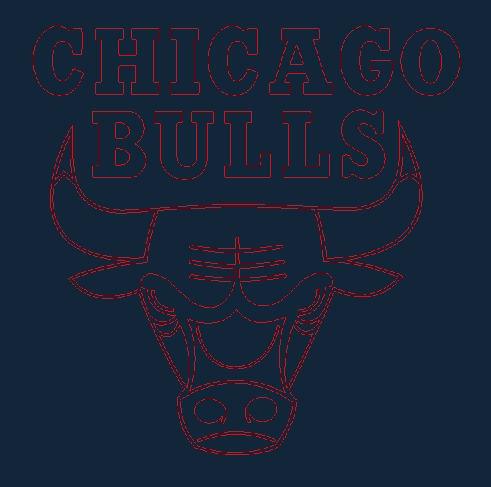 طرح شیکاگو بولز مناسب برای استفاده در دستگاه های cnc چوب و cnc لیزر - chicago bulls dxf