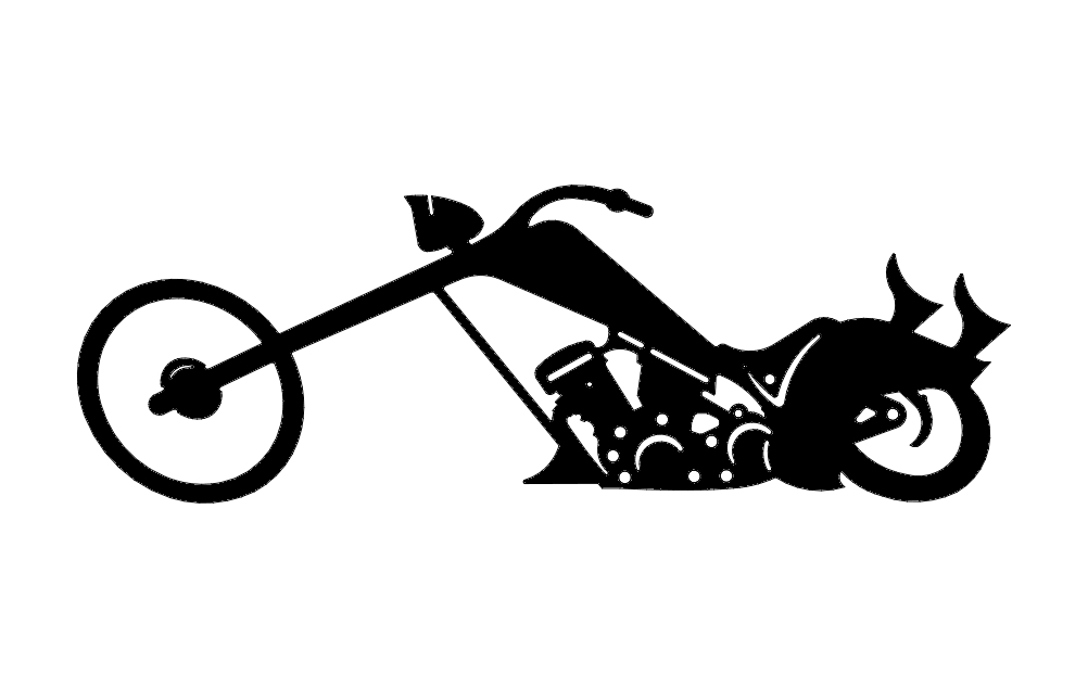 طرح دوچرخه هلی کوپتر مناسب برای استفاده در دستگاه های cnc چوب و cnc لیزر - chopper bike dxf file