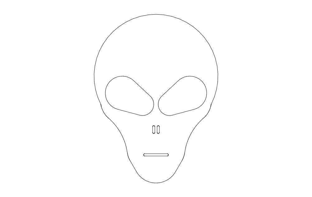 طرح سر بیگانه ۲ مناسب برای استفاده در دستگاه های cnc چوب و cnc لیزر - alien head 2 dxf file