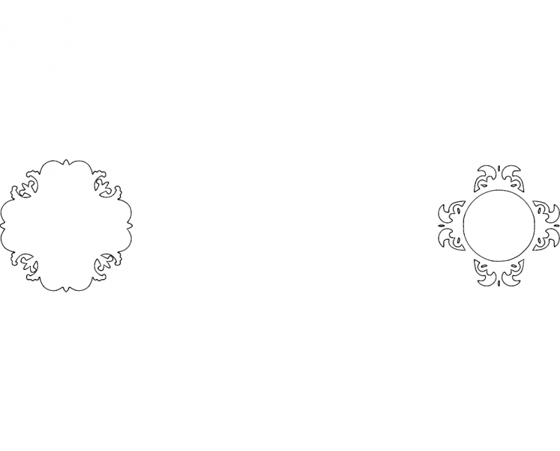طرح قاب آینه شماره ۰۳ مناسب برای استفاده در دستگاه های cnc چوب و cnc لیزر - mirror frame 03 dxf file