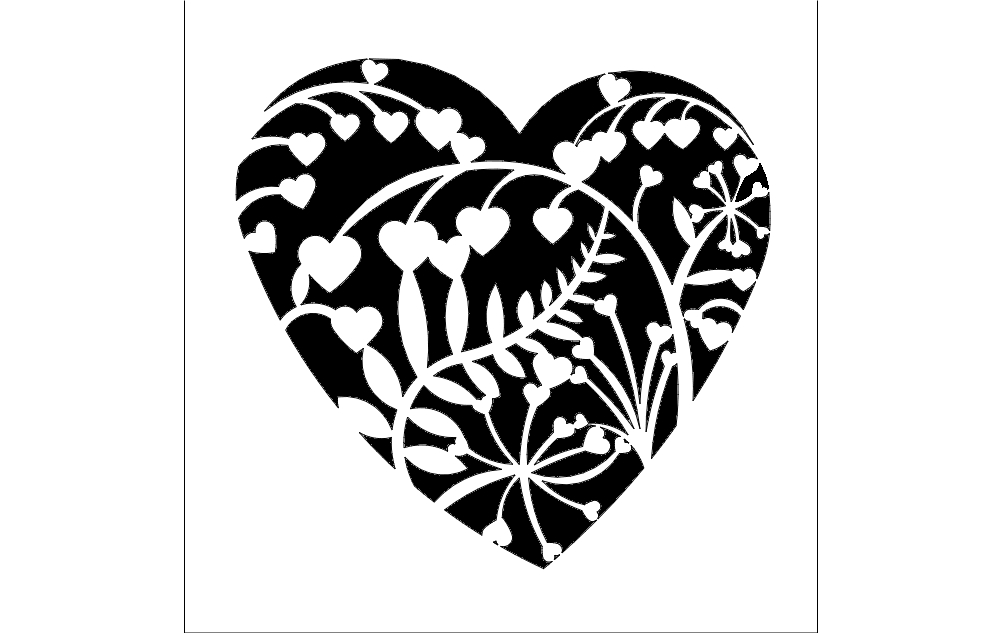 طرح قلب مناسب برای استفاده در دستگاه های cnc چوب و cnc لیزر - hearts dxf file