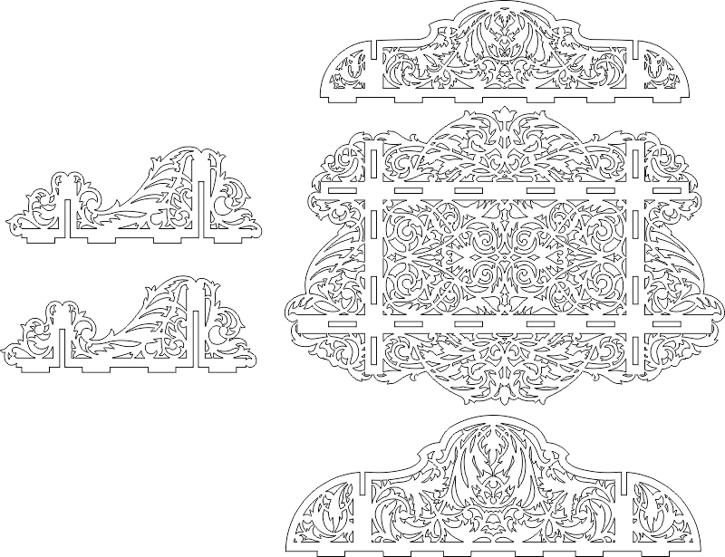 طرح قفسه کابینت 02 مناسب برای استفاده در دستگاه های cnc چوب و cnc لیزر - Design and vector for CNC machine