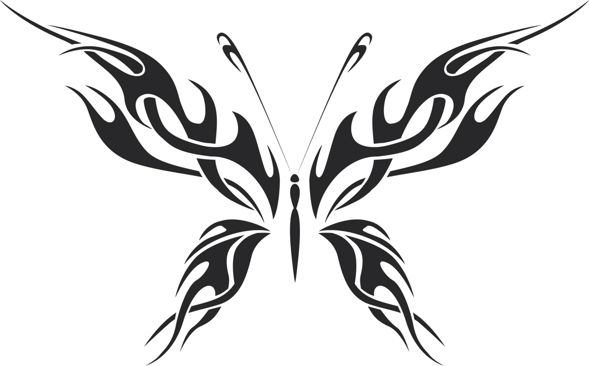 طرح وکتور پروانه قبیله ای شماره 10 مناسب برای استفاده در دستگاه های cnc چوب و cnc لیزر - tribal butterfly vector art 10 dxf file