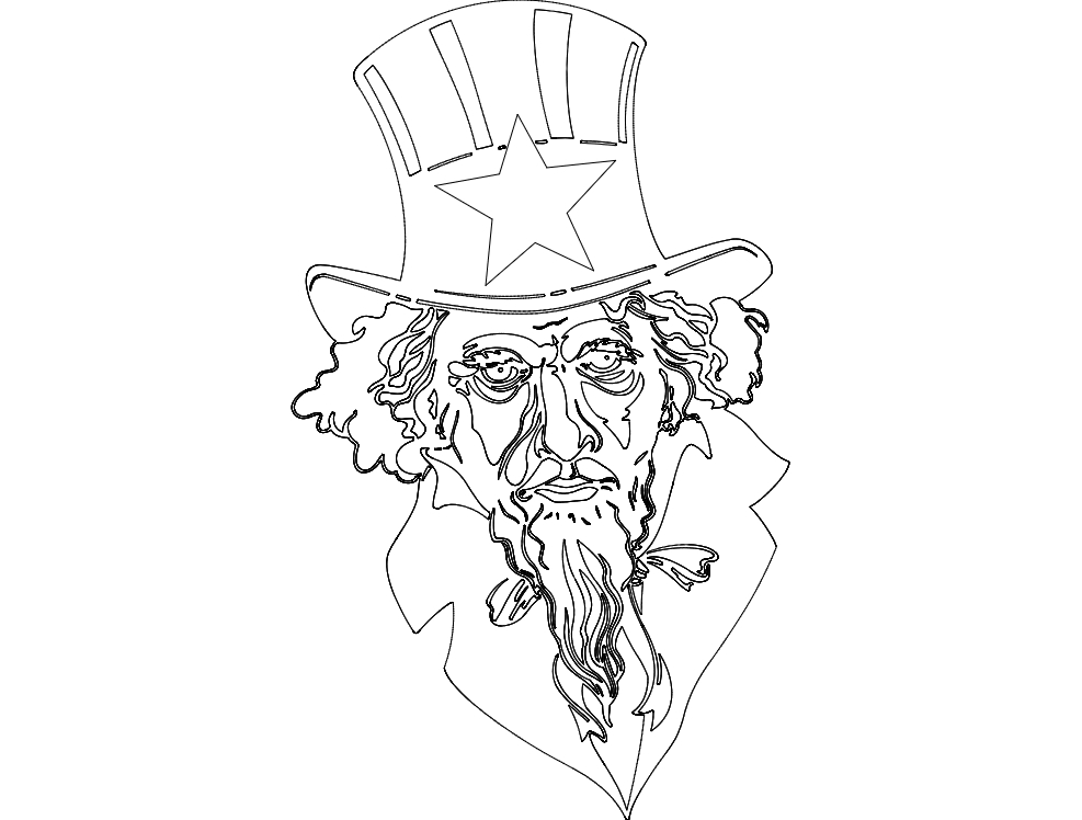 طرح تیو سام مناسب برای استفاده در دستگاه های cnc چوب و cnc لیزر - tio sam dxf file