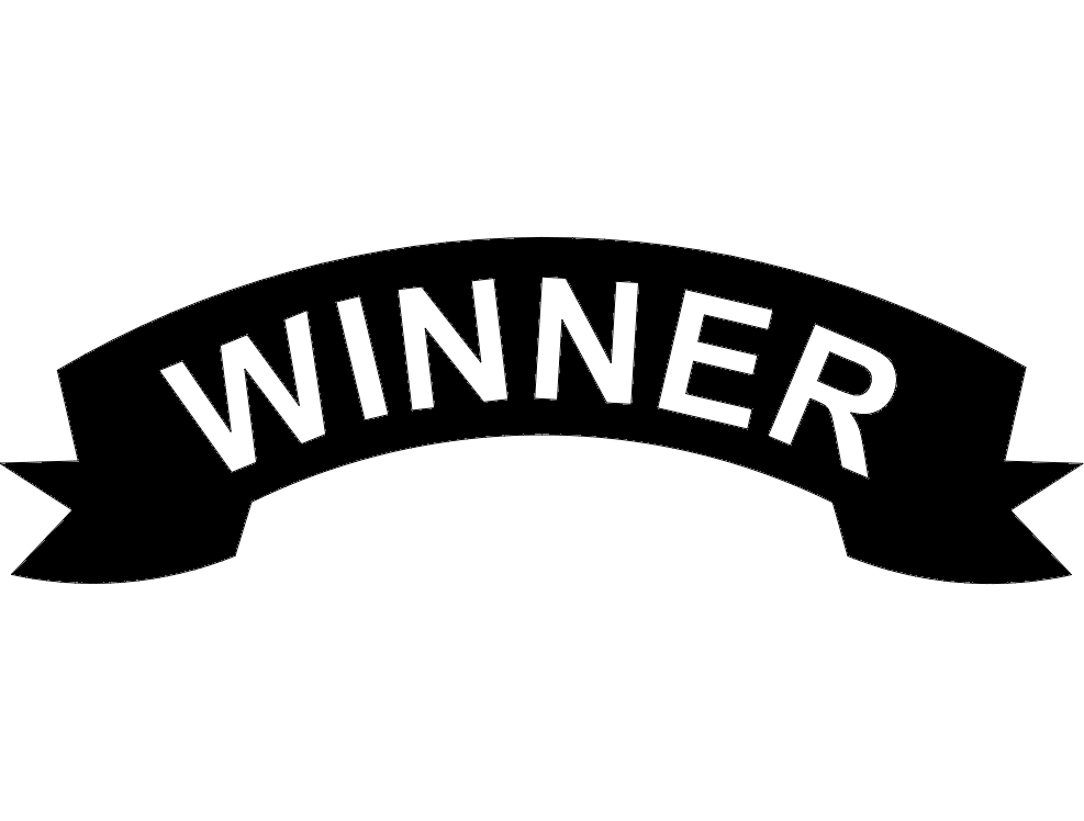 طرح بنر برنده مناسب برای استفاده در دستگاه های cnc چوب و cnc لیزر - winner banner dxf file
