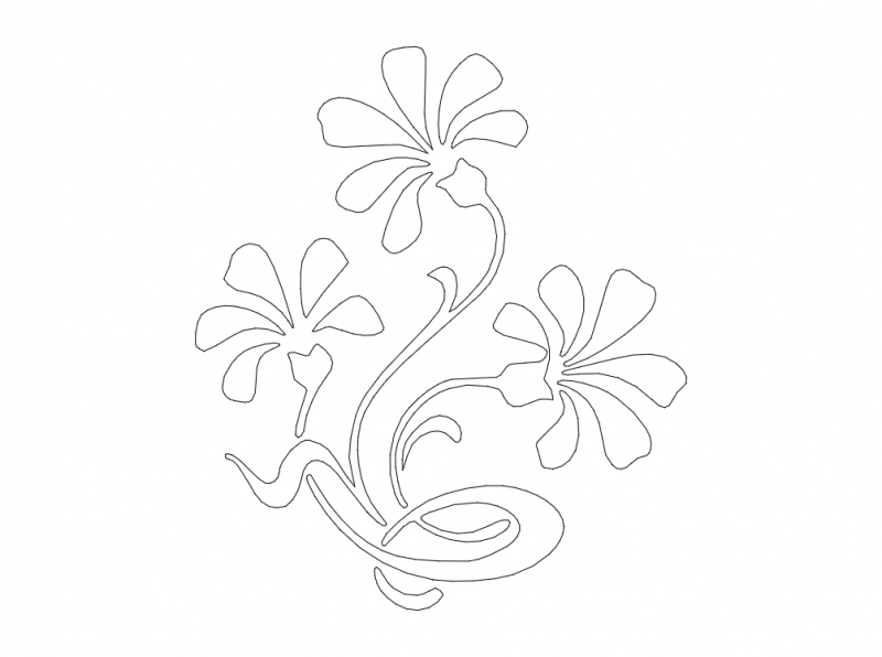 طرح شکوفا ۱ مناسب برای استفاده در دستگاه های cnc چوب و cnc لیزر - flourish 1 dxf file