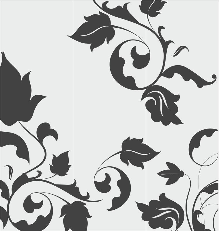 طرح فایل کورل cdr طرح گل و بوته تزئینی داخلی مناسب برای استفاده در دستگاه های cnc چوب و cnc لیزر - interior decorative floral ornament glass art cdr file