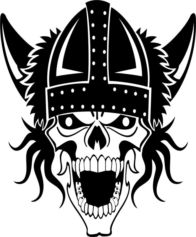 طرح فایل وکتور جمجمه وایکینگ‌ها مناسب برای استفاده در دستگاه های cnc چوب و cnc لیزر - viking skull vector ai file