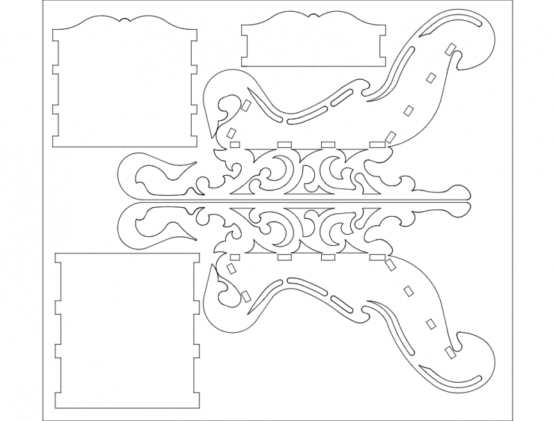 طرح سورتمه مناسب برای استفاده در دستگاه های cnc چوب و cnc لیزر - sleigh dxf file