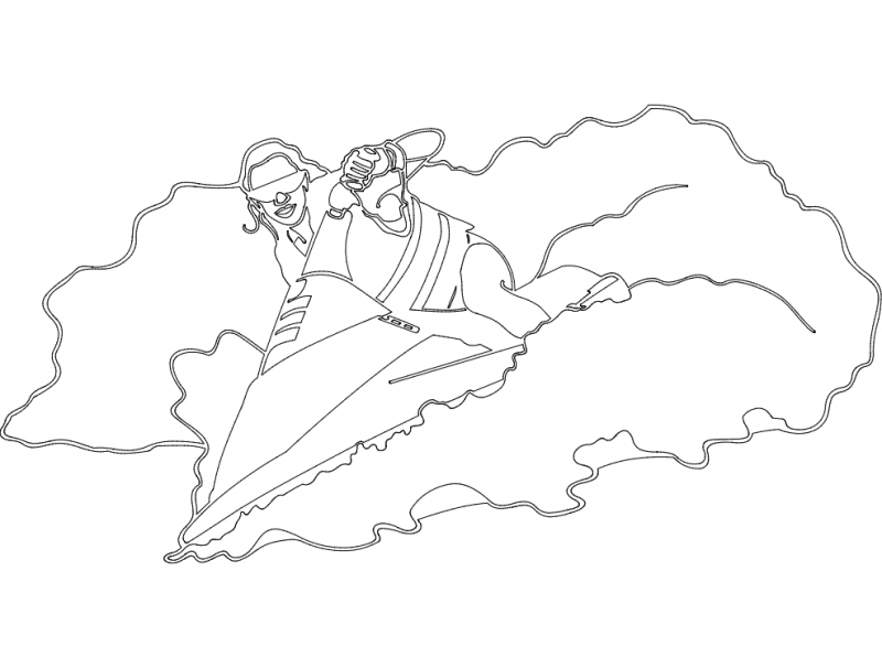 طرح جت اسکی مناسب برای استفاده در دستگاه های cnc چوب و cnc لیزر - jetski dxf file