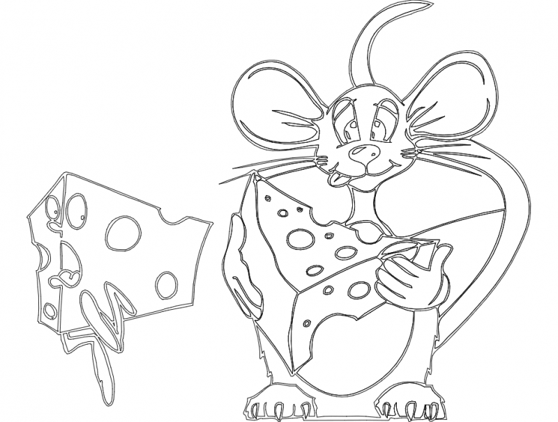 طرح پنیر و موش مناسب برای استفاده در دستگاه های cnc چوب و cnc لیزر - cheese and rat dxf file