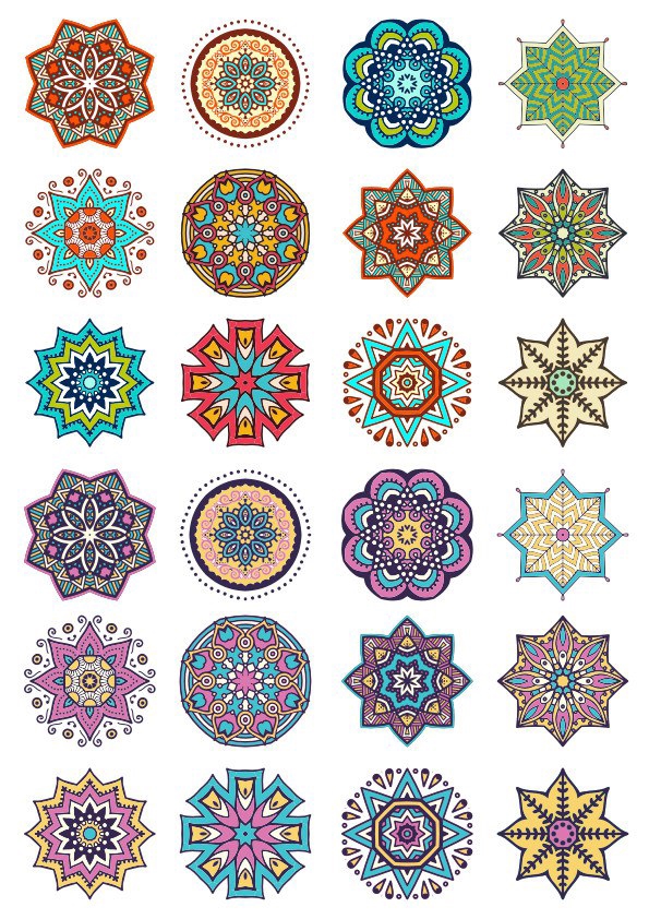 طرح وکتور طرح های هنری تزیینات گرد مناسب برای استفاده در دستگاه های cnc چوب و cnc لیزر - round ornaments vector art cdr file