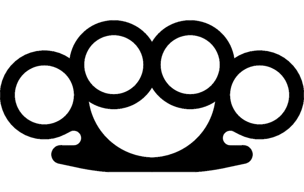 طرح پنجه بوکس مناسب برای استفاده در دستگاه های cnc چوب و cnc لیزر - brass knuckles dxf file