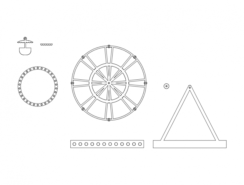 طرح چرخ و فلک مناسب برای استفاده در دستگاه های cnc چوب و cnc لیزر - ferris wheel dxf file