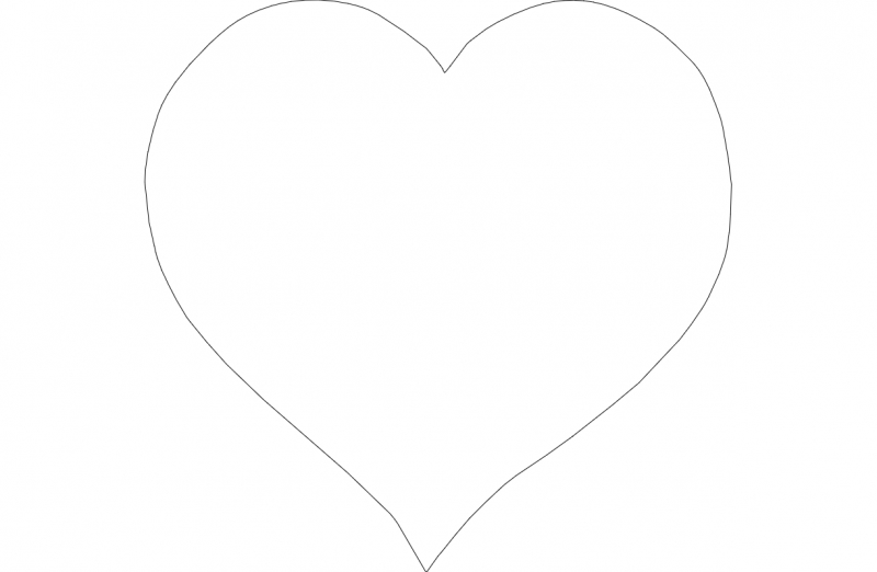 طرح وکتور طرح قلب مناسب برای استفاده در دستگاه های cnc چوب و cnc لیزر - heart outline vector dxf file