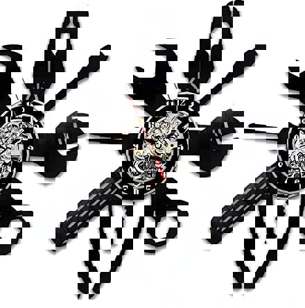 طرح ساعت دیواری وینیل مخصوص ابزار تعمیر با طرح آچار و انبردست مناسب برای استفاده در دستگاه های cnc چوب و cnc لیزر - laser cut repair tools wrench pliers vinyl record wall clock dxf file