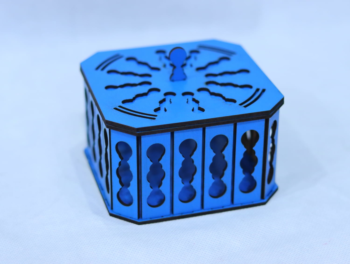 طرح جعبه کادویی چوبی کوچک مناسب برای استفاده در دستگاه های cnc چوب و cnc لیزر - laser cut wood small gift box cdr file