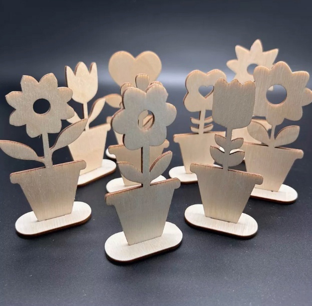 طرح گلدان طرح گل مناسب برای استفاده در دستگاه های cnc چوب و cnc لیزر - laser cut flower pot decor dxf file