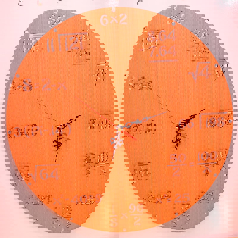 طرح ساعت دیواری ریاضی مناسب برای استفاده در دستگاه های cnc چوب و cnc لیزر - laser cut math wall clock dxf file