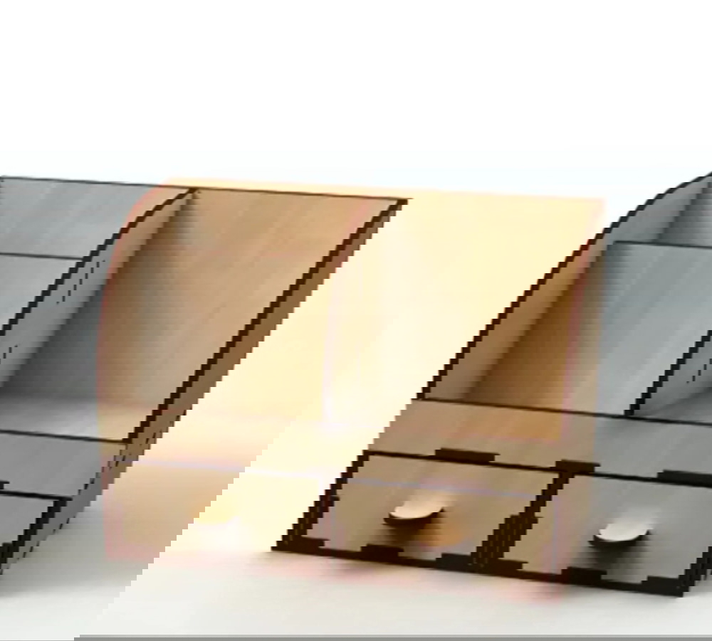 طرح میز تحریر با کشو ۴ میلی‌متری مناسب برای استفاده در دستگاه های cnc چوب و cnc لیزر - laser cut desk organizer with drawers 4mm cdr file