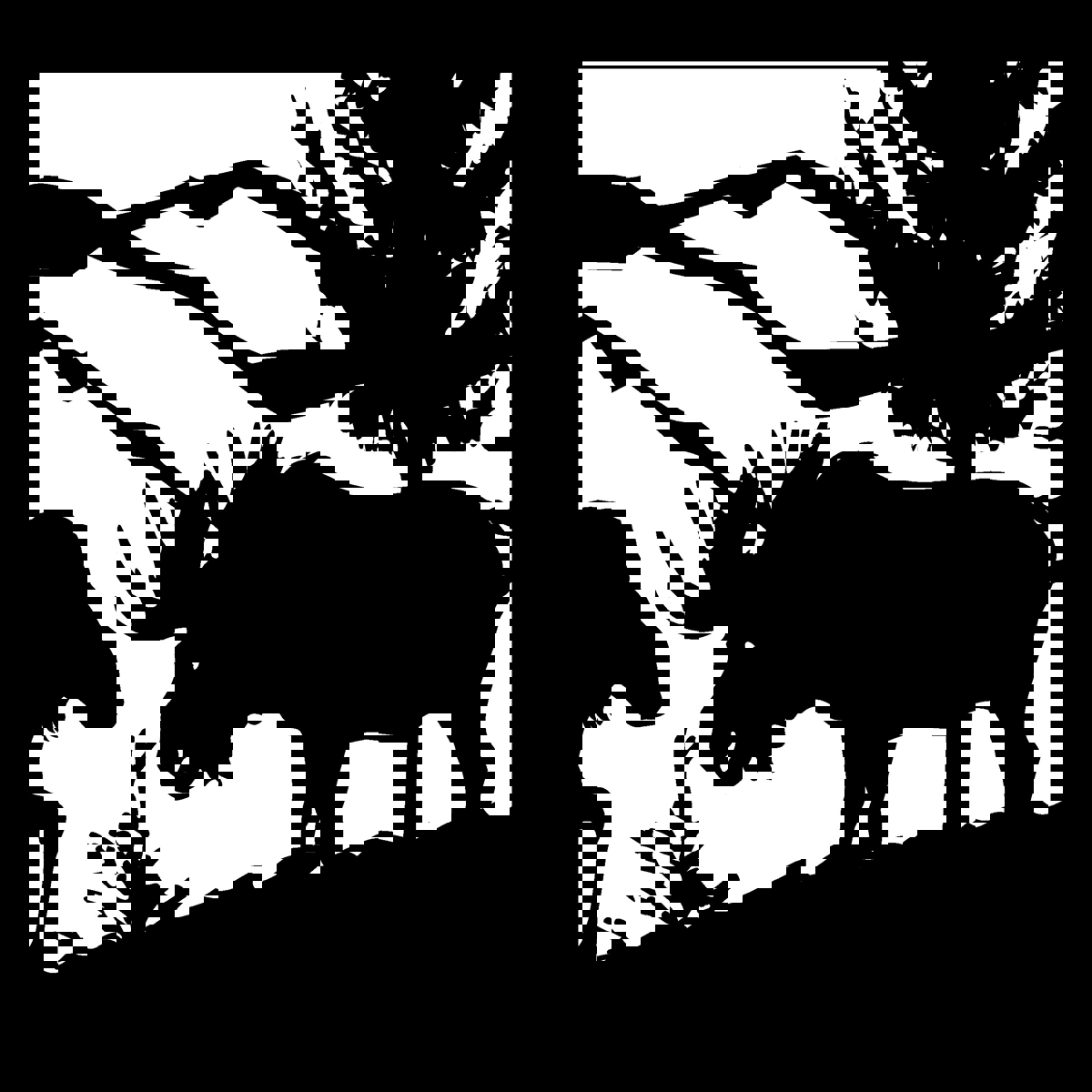 طرح برش پلاسما طرح گاو نر، گوزن، گاو، کوه، ابعاد 24 در 24 مناسب برای استفاده در دستگاه های cnc چوب و cnc لیزر - 24 x 24 bull moose cow mountains plasma cut art dxf file