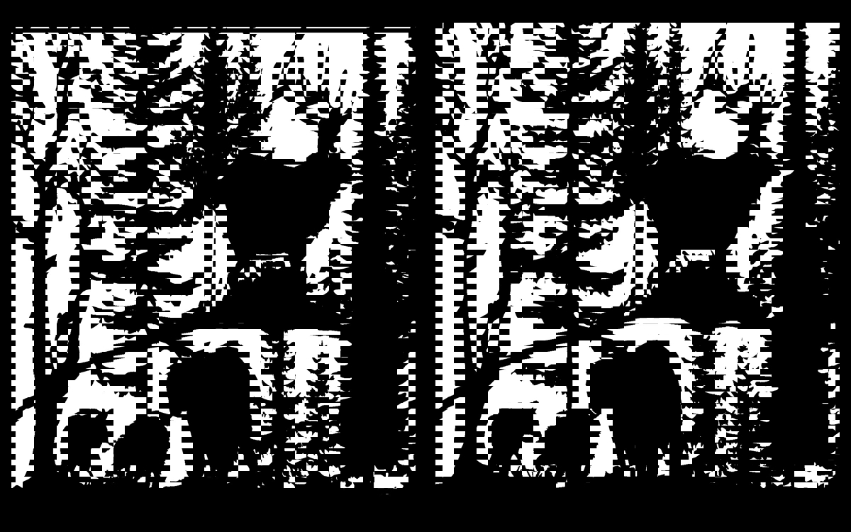 طرح پلاسمای سه خرس گوزن شمالی در ابعاد 30 در 48 مناسب برای استفاده در دستگاه های cnc چوب و cnc لیزر - 30 x 48 three bears elk plasma art dxf file