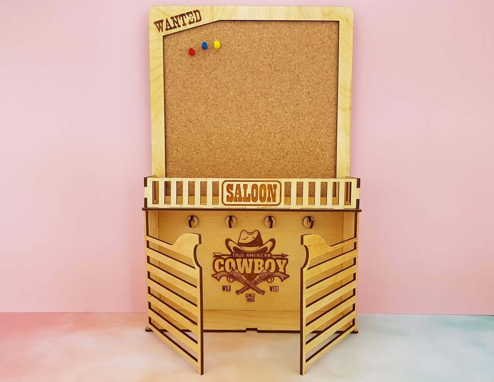 طرح جاکلیدی دیواری با طرح تخته چوب پنبه مناسب برای استفاده در دستگاه های cnc چوب و cnc لیزر - laser cut wall organizer key hanger with cork board cdr file