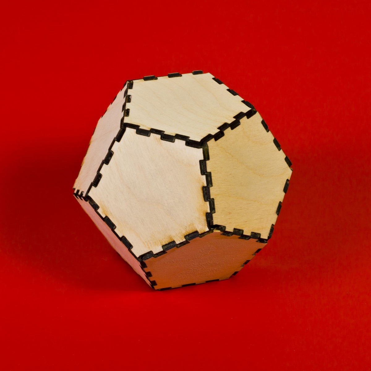 طرح چوب دوازده وجهی مناسب برای استفاده در دستگاه های cnc چوب و cnc لیزر - laser cut wood dodecahedron cdr file