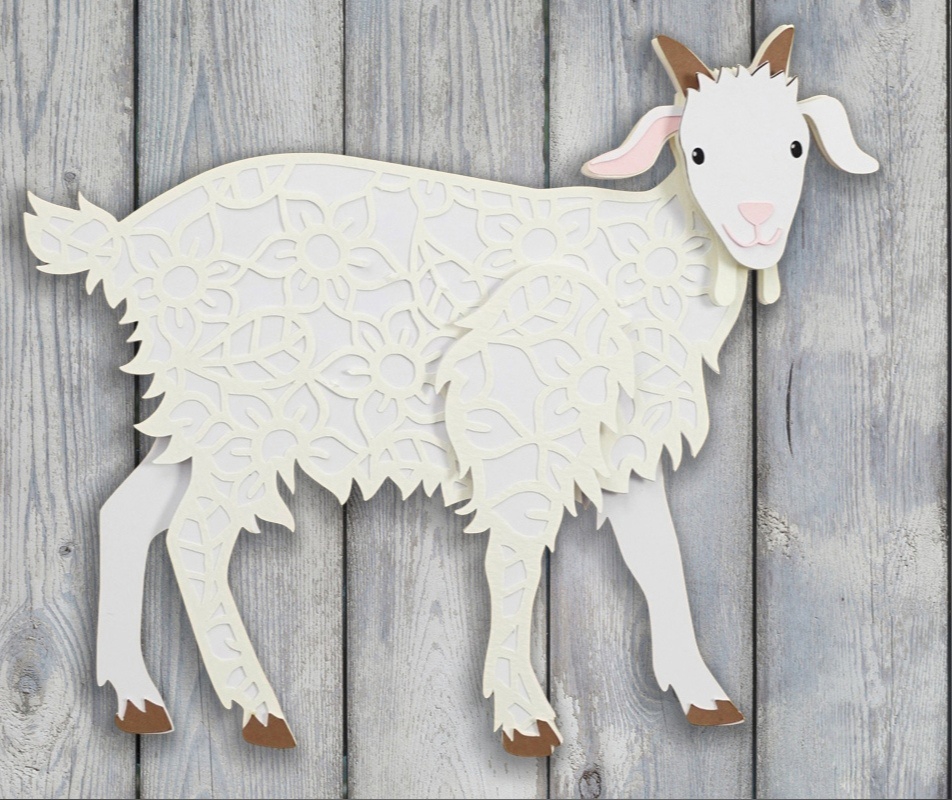 طرح بز کوچولوی خوشحال مناسب برای استفاده در دستگاه های cnc چوب و cnc لیزر - laser cut happy little goat dxf file