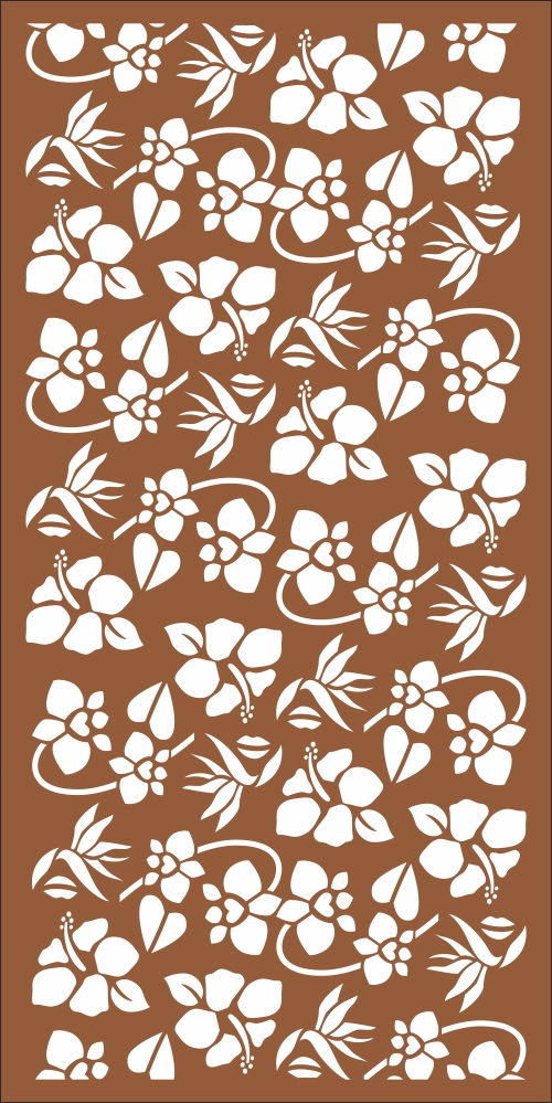 طرح گل بدون درز مناسب برای استفاده در دستگاه های cnc چوب و cnc لیزر - seamless floral pattern for laser cutting cdr file