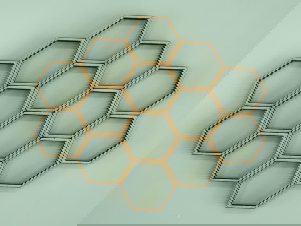 طرح لانه زنبوری دکور دیواری چوبی مناسب برای استفاده در دستگاه های cnc چوب و cnc لیزر - laser cut honeycomb pattern wooden wall decor cdr file