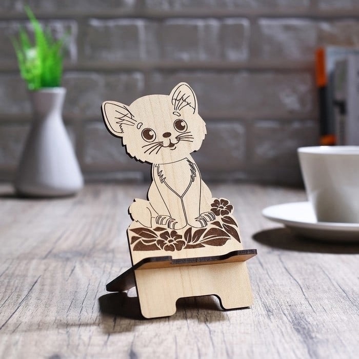 طرح حکاکی لیزری گربه نشسته مناسب برای استفاده در دستگاه های cnc چوب و cnc لیزر - laser cut engraving sitting cat cdr file